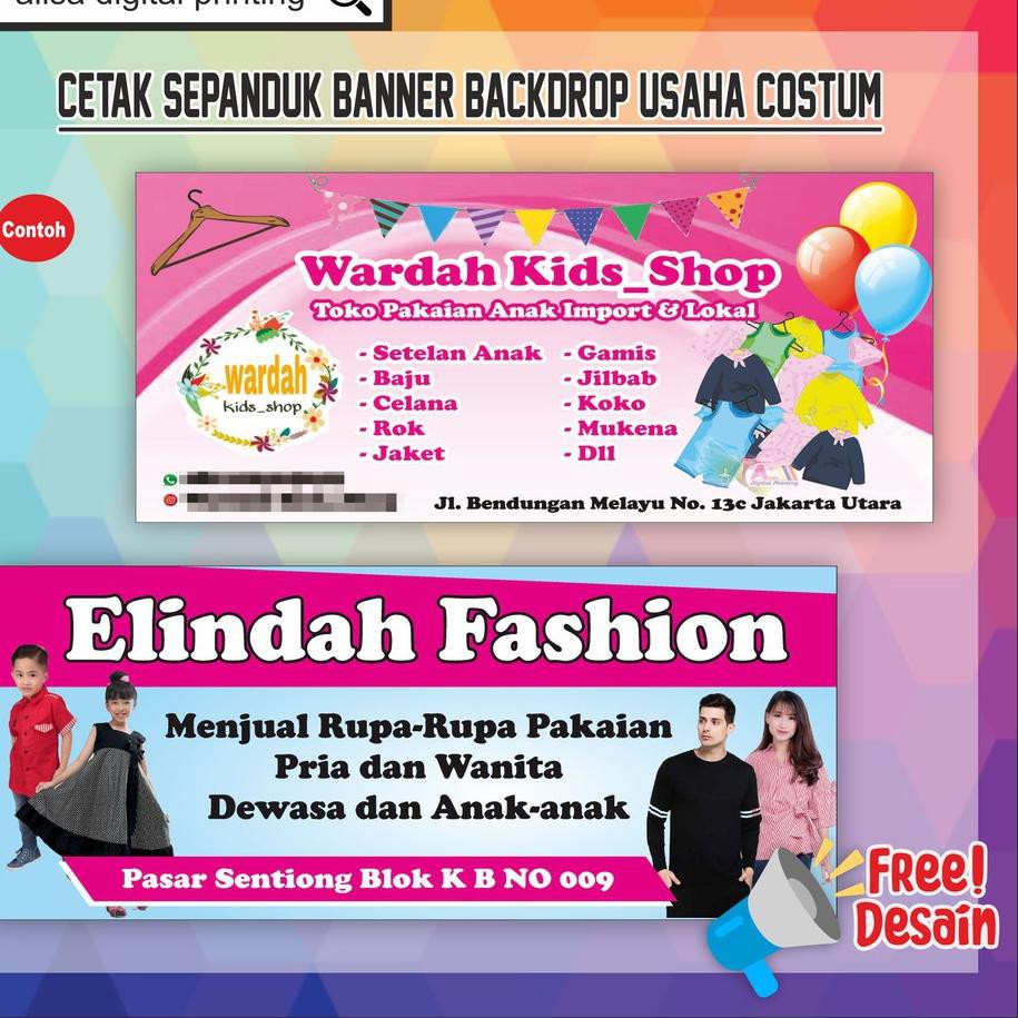 Contoh Banner Toko Baju Anak