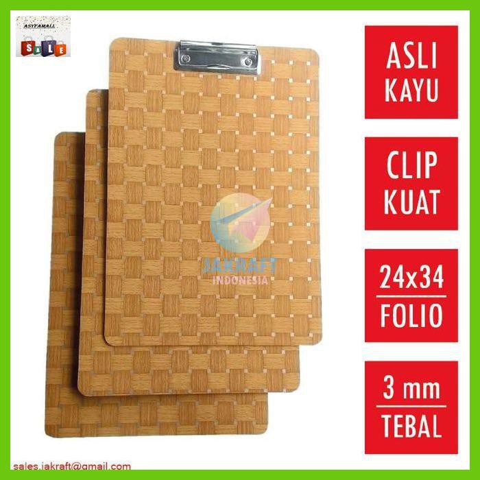 

Silutala- Clip Board Clipboard Papan Jalan Alas Ujian Folio F4 Kayu Asli Tebal -Ori.