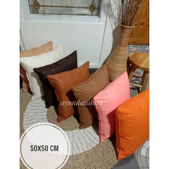 SARUNG BANTAL SOFA POLOS 50X50 SARUNG BANTAL KURSI TERLARISS...,,,,,