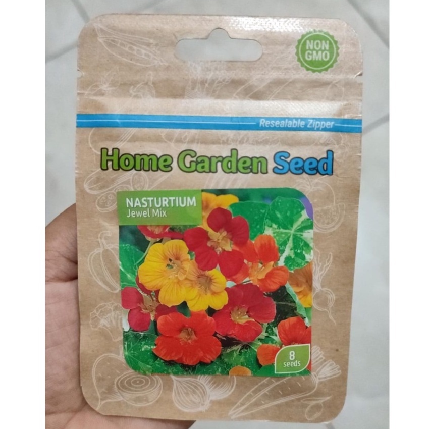 HGS - benih BUNGA NASTURTIUM JEWEL MIX isi 8 biji - biji bunga