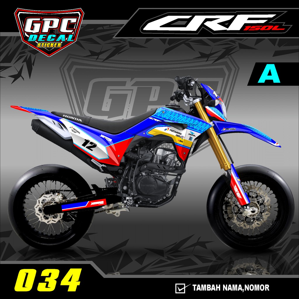 Decal Sticker CRF 150 L 034 Fullbody-Dekal stiker CRF 150 L Motogp Mandalika racing team pertamina