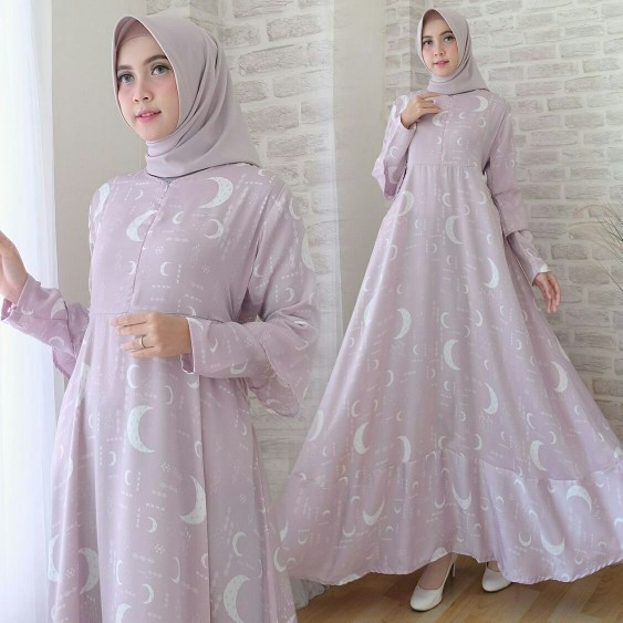 maxi maxmara mor bul dusty pink fashion wanita gamis dres baju muslim