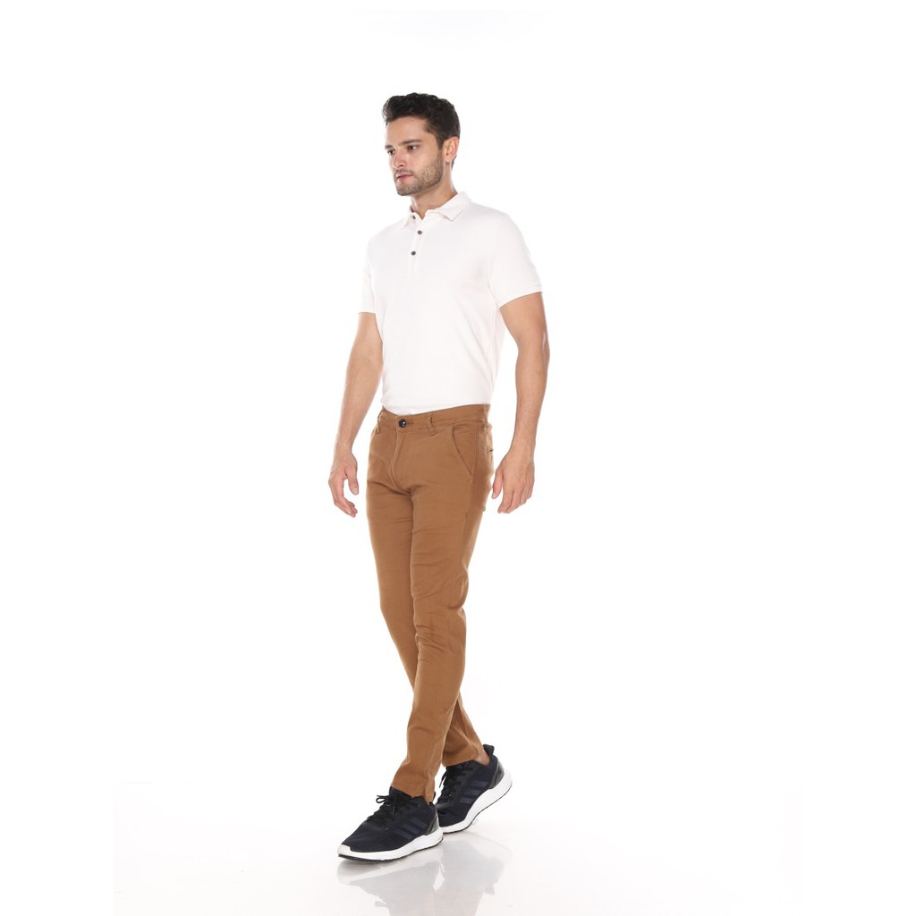 CELENA PANJANG PRIA HUBER CHINO / CHINOS MOCCA KHAKI STRECHT PREMIUM