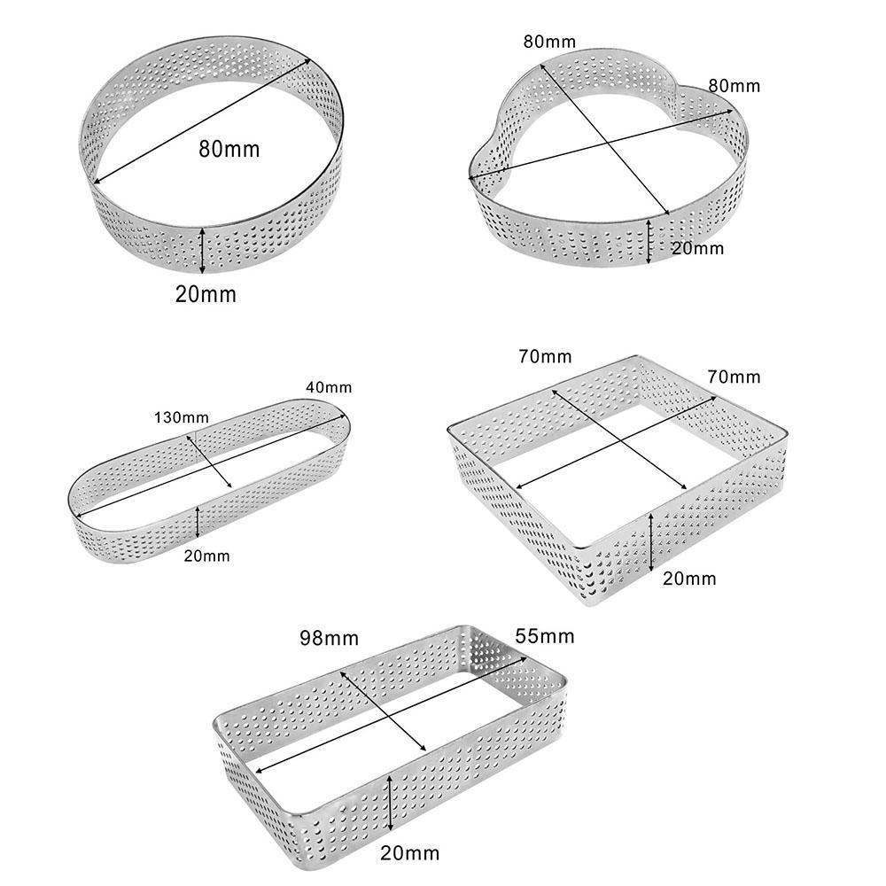 [Elegan] Tart Ring Mini Stainless Steel Tahan Lama Alat Dekorasi Bakeware Cookies Pastry Roti Kue Cetakan