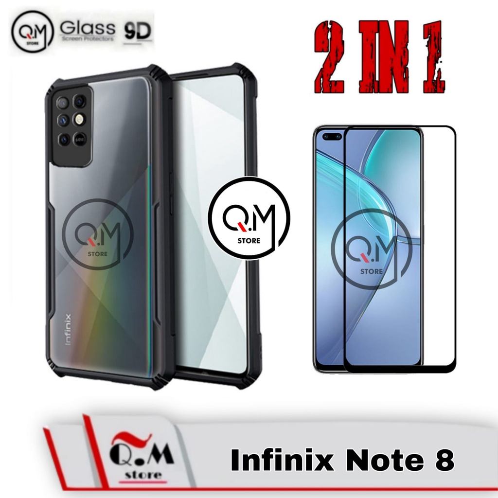 PROMO 2-IN-1 Case INFINIX NOTE 8 Soft Proof Transparan Clear Slim Armor SockProof Pelindung Belakang