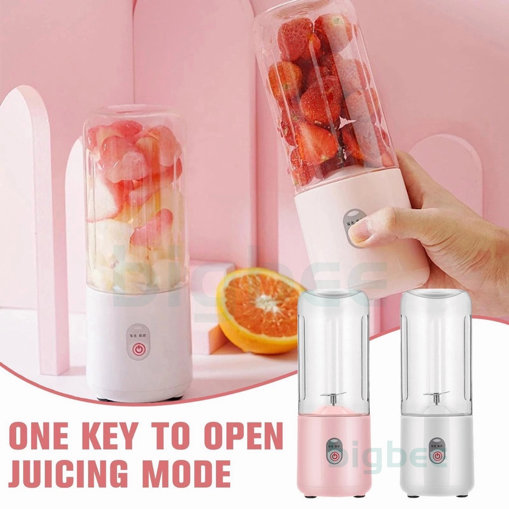 810PK Portable Blender/Juicer USB 500ML Mini Juicer Multifungsi 4 Pisau Kaca Tebal