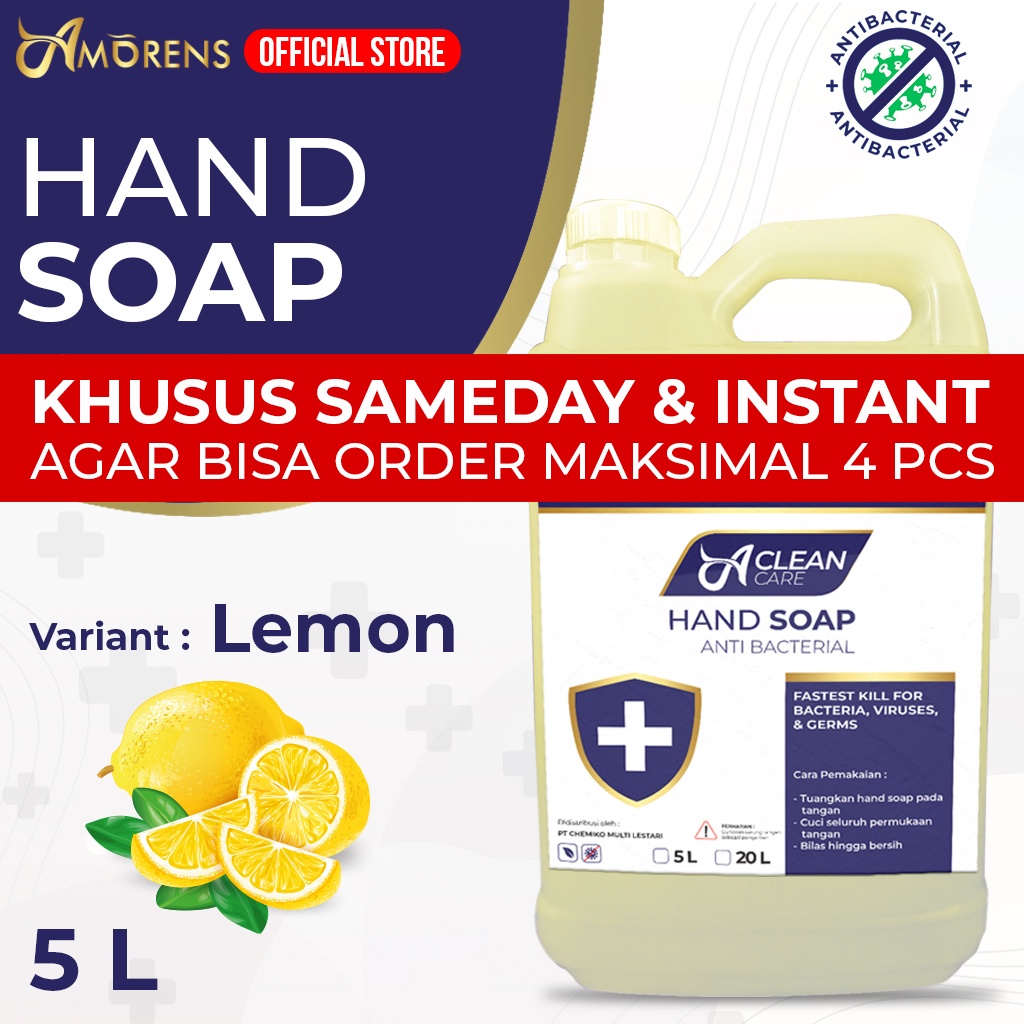 [KHUSUS GRAB/GOSEND] Sabun Cuci Tangan / HAND SOAP / HAND WASH Antiseptik Antibacterial 5 Liter