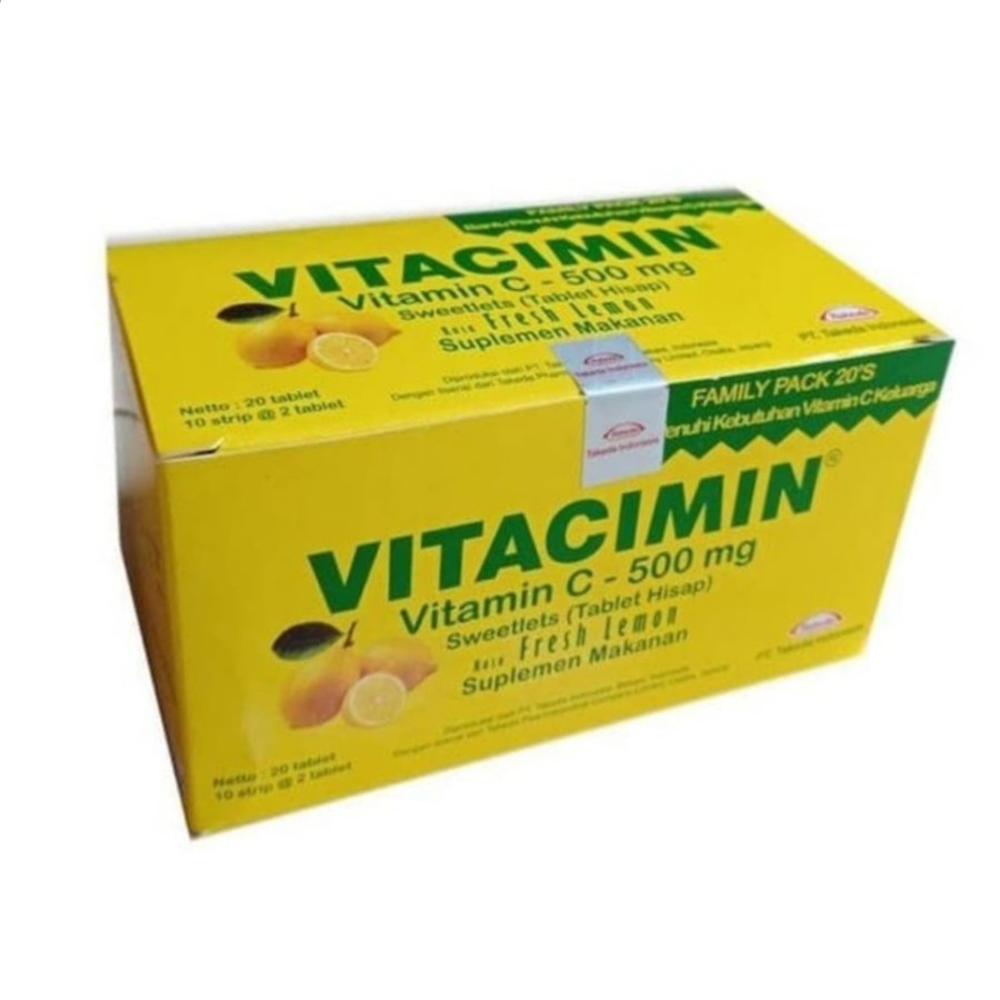 Vitacimin Vitamin C 500 mg Rasa Lemon 1Box Isi 10 Strip