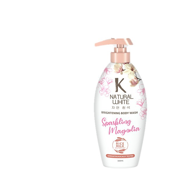 K Natural White Sabun Mandi Cair Magnolia Botol 500 ml x2 - Gambar 3