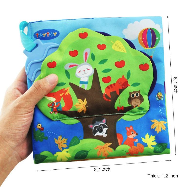 Buku Kain Bayi Edukasi Aktivitas Montessori Busy Soft Cloth Book Teether Soft Baby Crinkle 3D Touch Fabric Quiet Book - Zip, Button, Buckle ,Lace, Early Learning Basic Life Skills Soft Sensory Toy Kado Bayi Buku Bantal Kerincingan Newborn