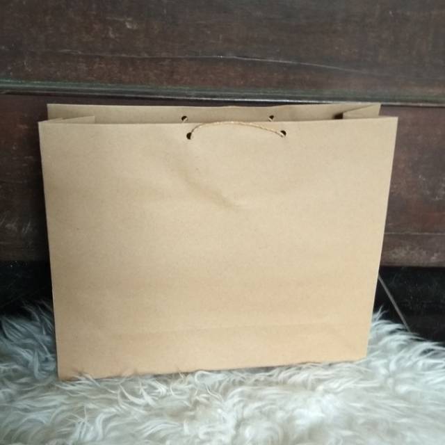 

paperbag polos landscape butik tas kertas kraft coklat