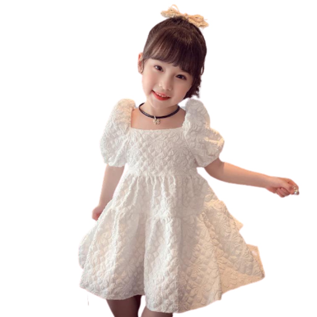 Bohemian Dress White/Dress Anak Perempuan