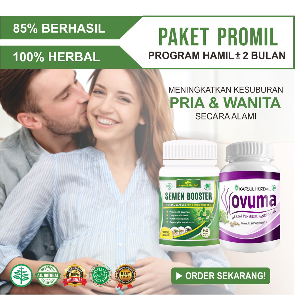 PAKET Semen Booster Ovuma Promil Penyubur Kandungan Wanita & Penyubur Pria Madu Penyubur Kandungan