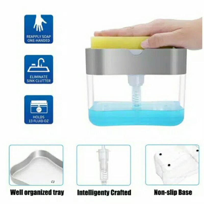 Dispenser Sabun Cuci Piring / Pump Dispenser 2in1 Holder Sponge