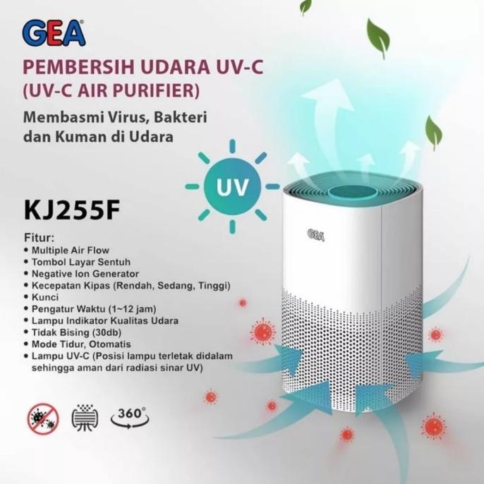 Gea Air Purifier Kj255F Uv-C Air Purifier Coverage 30M Zigadias51