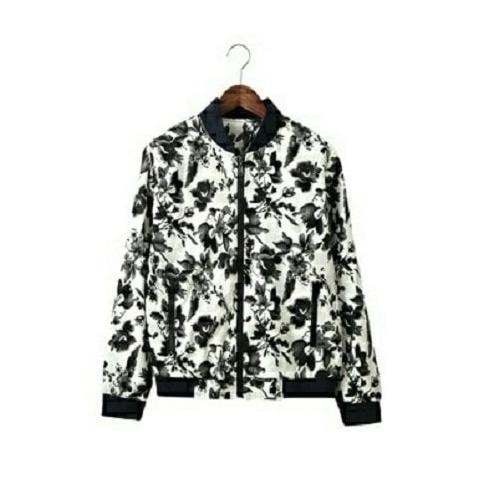 Jaket Bomber Bunga Wanita / Cewe Flower Terbaru