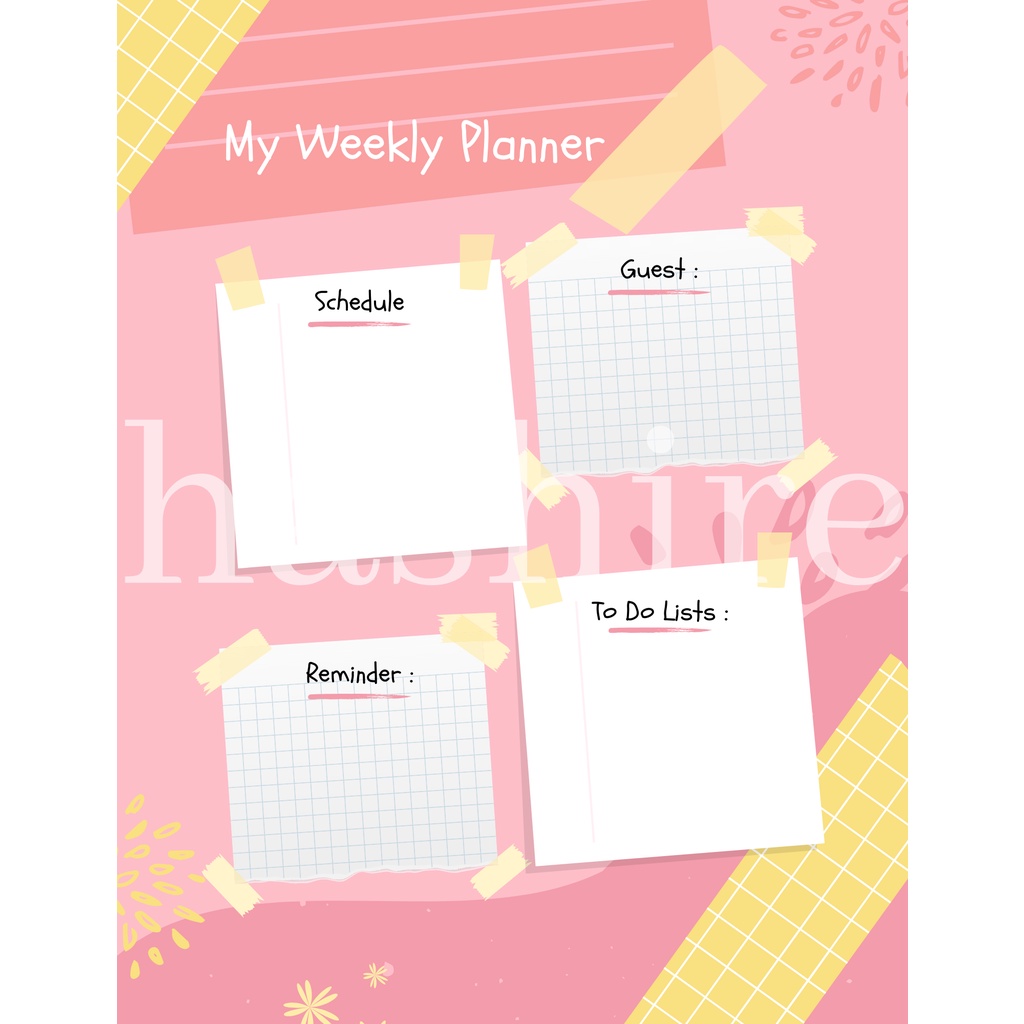 [HASHIRE] 50+ tema/ Weekly Planner A5 BOOK PAPER Perencanaan Harian Study Journal Study Planner Notes List To Do/ PART 2