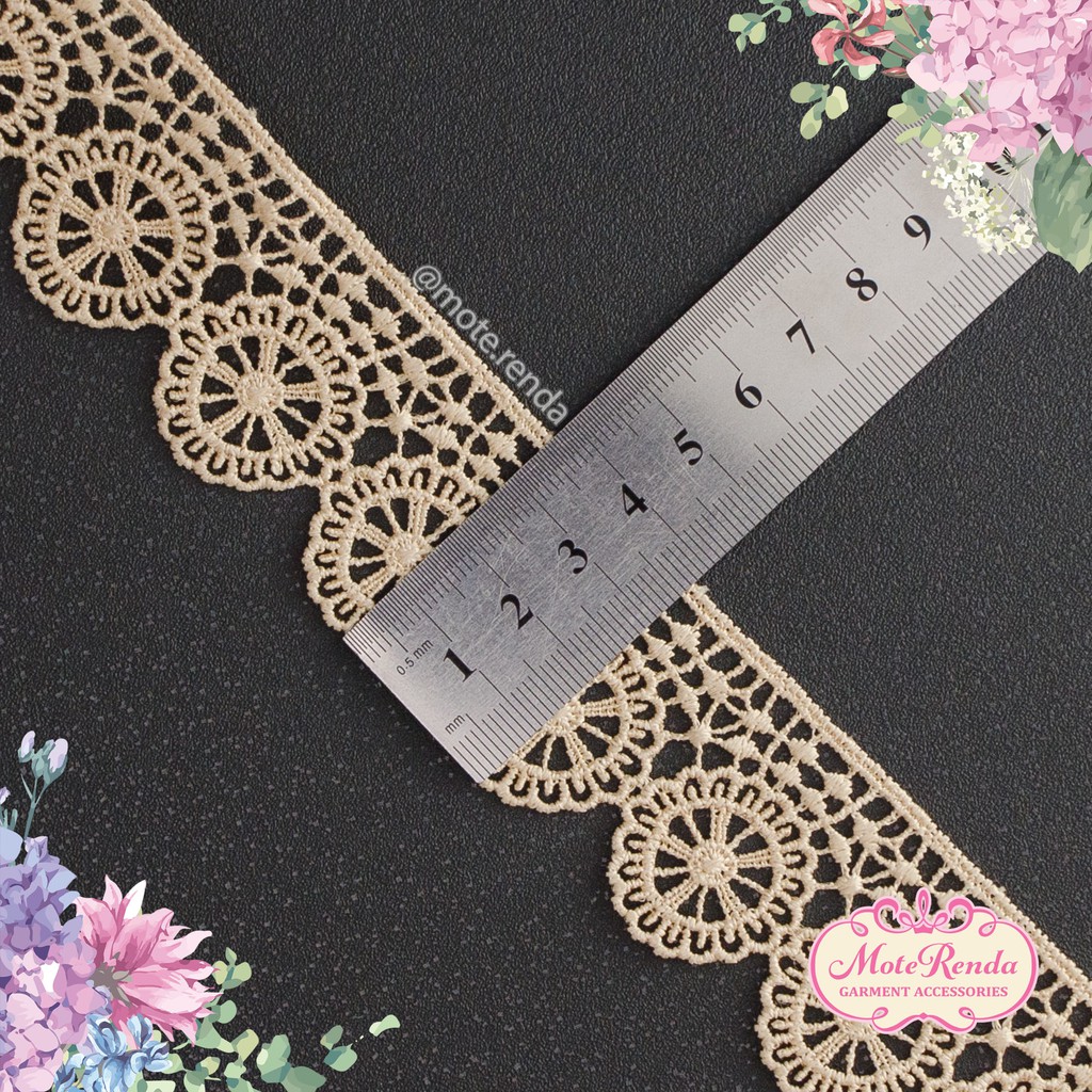 Renda giper/gyper, lebar 3.5cm (harga per 50cm) kode 5GMA35