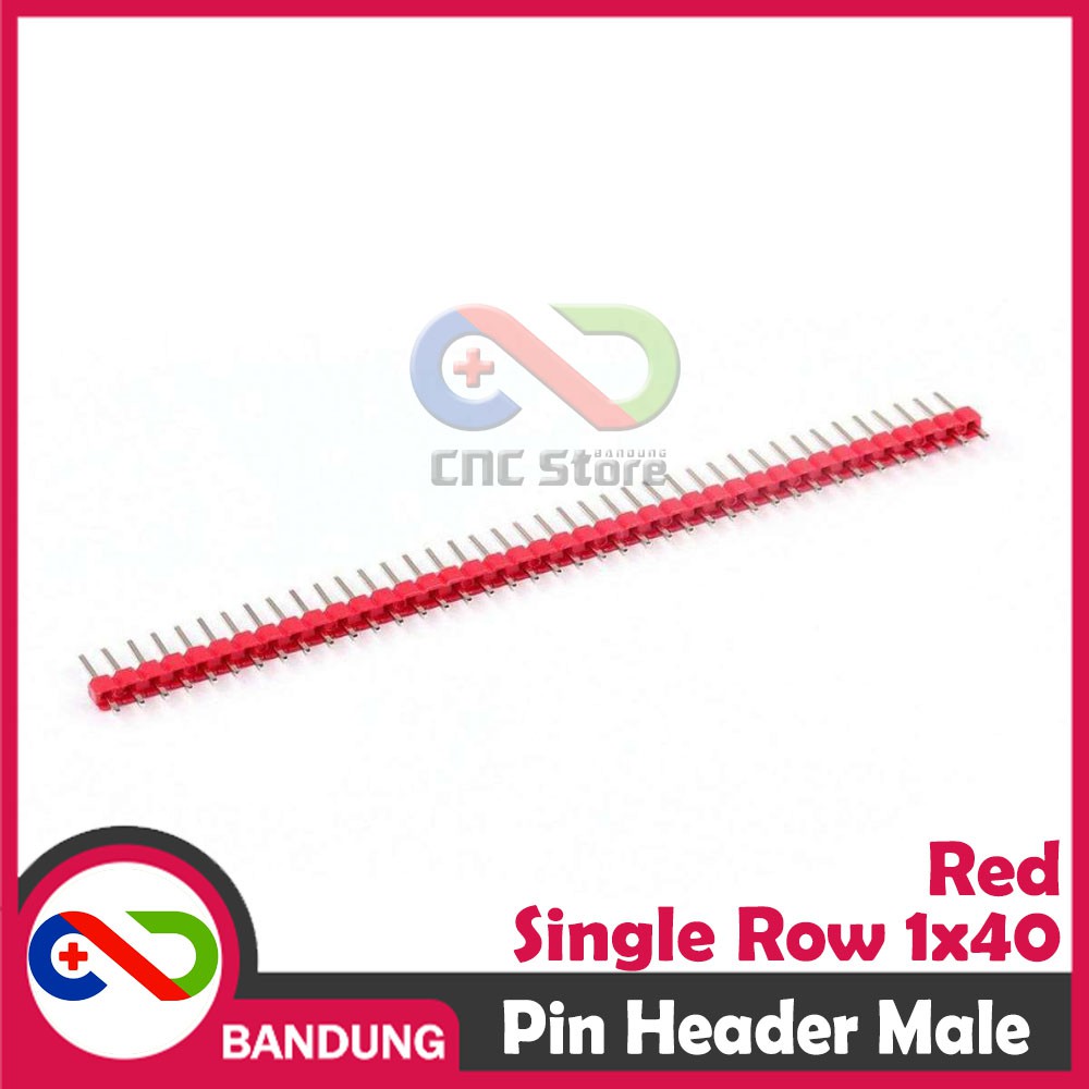 PIN HEADER MALE STRIP SINGLE ROW 1X40 2.54MM RED MERAH