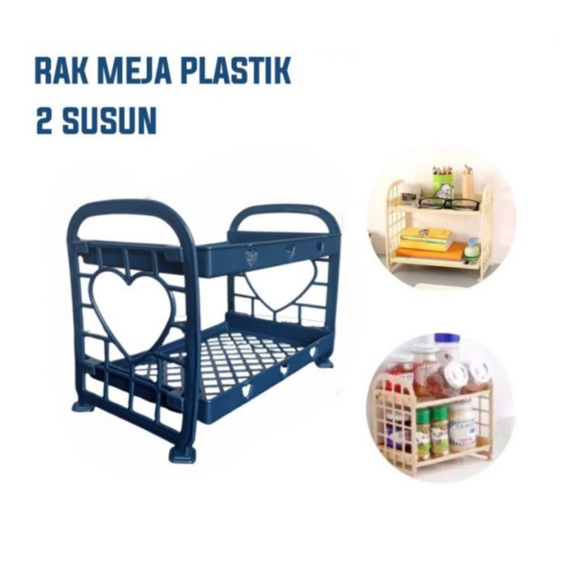 Rak Plastik Meja 2 Susun Serba Guna Kosmetik Bumbu Dapur