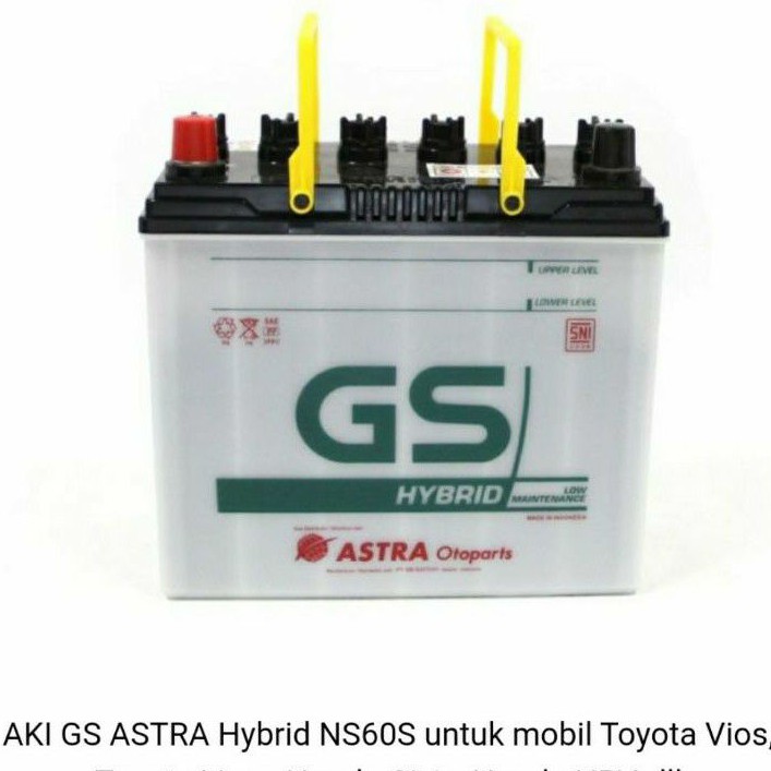 AKI MOBIL GS ASTRA Hybrid NS60S untuk mobil Toyota Vios, Toyota Limo, Honda Civic, dll