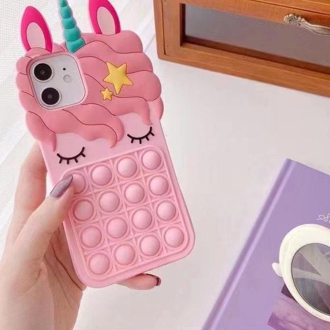 Special Price.. Pop it Vivo Y15s Y91c Y17 Y12 Y15 Y91 Y93 Y95  Case 3D Karakter Unicorn Kuda Poni So