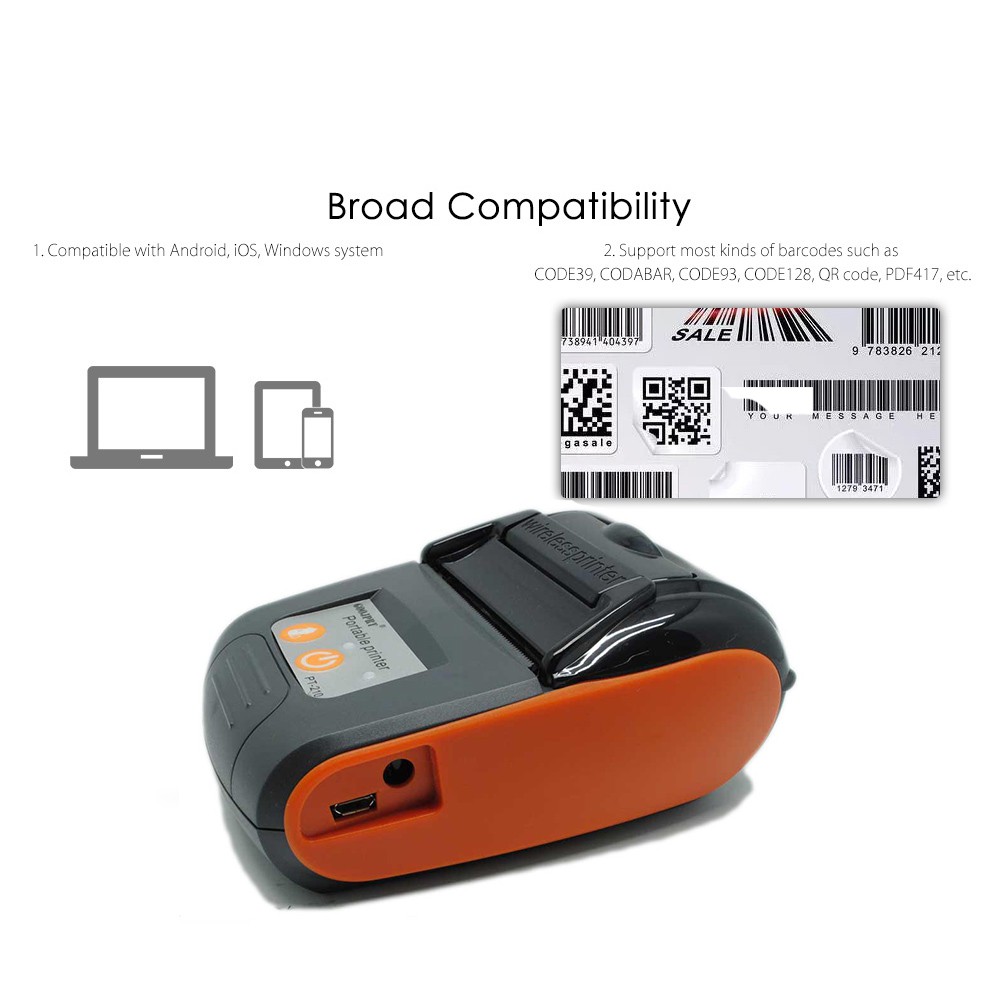 POS Bluetooth Thermal Receipt Printer Mini Portable Bluetooth Wireless THERMAL 58mm