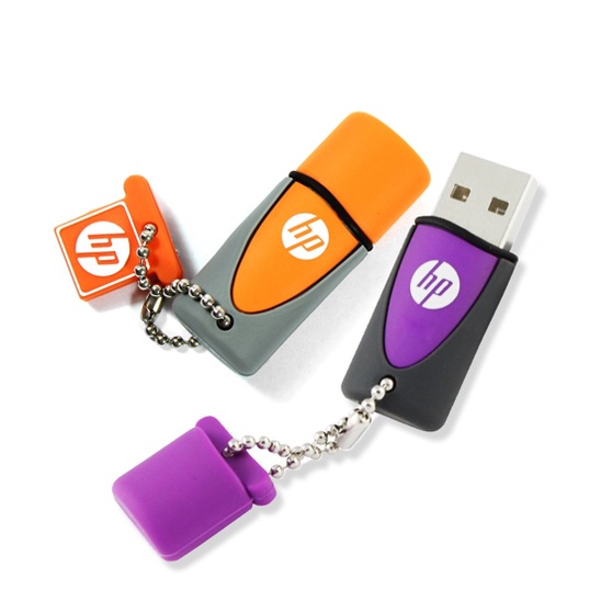 Flashdisk HP v245 16GB 32GB 64GB USB 2.0 Karet Ungu / Orange