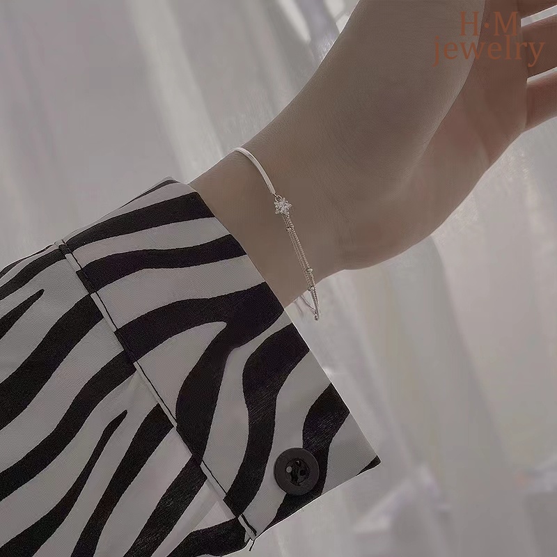 Gelang Lapis Ganda Bahan S925 Silver Bentuk Bintang