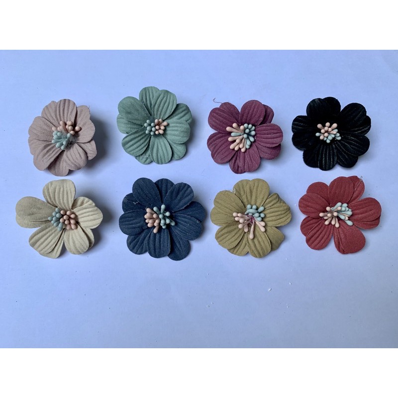 Aplikasi bunga suede melati, bunga scrapbook