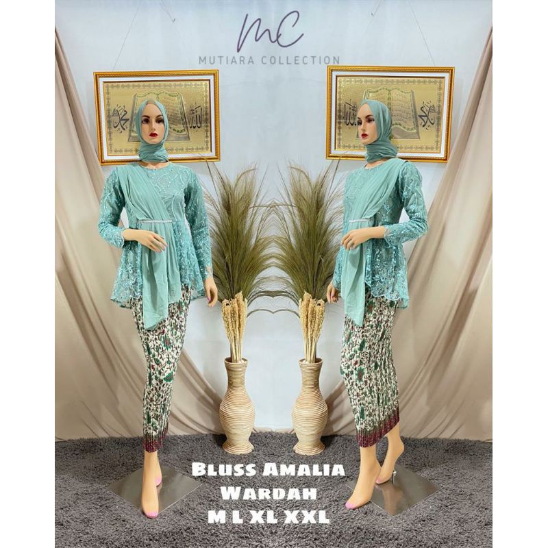 Set Kebaya Amalia Aurora Selendang / Stelan Tunik Broakat Rok Plisket / One Set Kebaya Wisuda / Setcel Baju Pesta / Stelan Kebaya Modern Fashion Muslimah