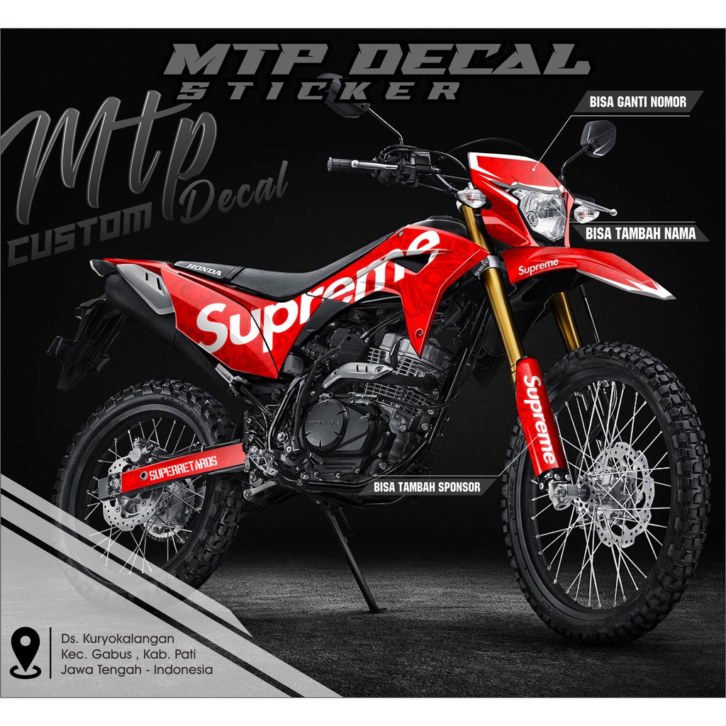 Jual Decal Stiker Dekal Sticker Crf L Custom Full Body Mtp Promo Motif Supermoto