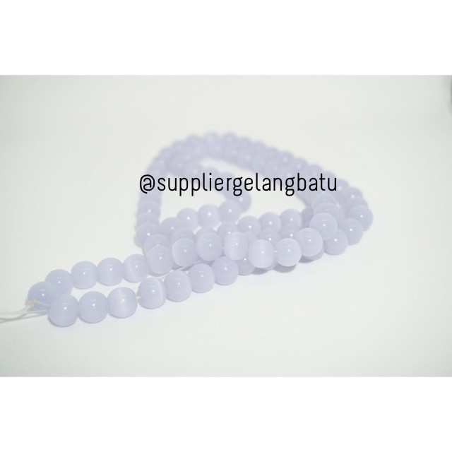 Bahan kalung Gelang purple cat eye ungu 8mm grosir termurah