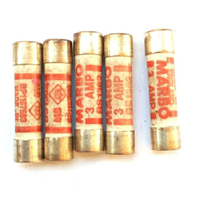 FUSE 3A 250V SLOW BLOW keramic 25x6mm MARBO MADE IN ENGLAND mttban99 Ayo Beli