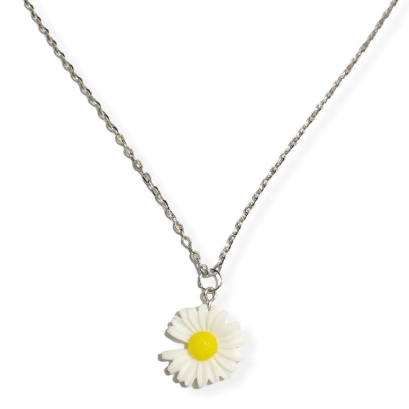 Kalung Korea Rantai Liontin Bunga Daisy Clay Sunflower Flower Korean Necklace