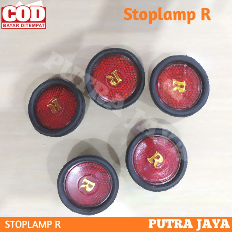Reflektor Mata Kucing Belakang Stop Lamp Stoplamp Spakbor Slebor logo R Sepeda Ontel Onthel Jengki D