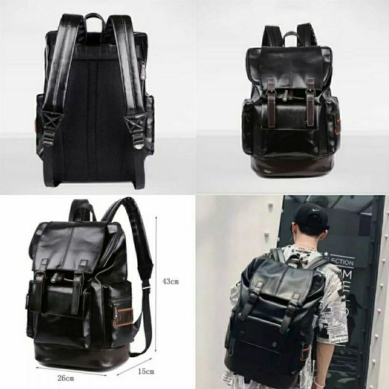 Ransel Backpack Kulit / Muat Laptop / Ransel Milenial