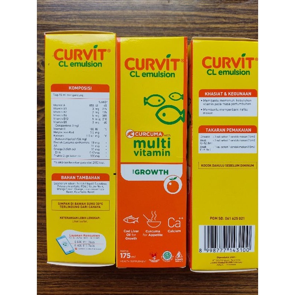 Curvit CL emulsion / curvit cl emulsion multivitamin / curvit cl for growth 175ml 60ml