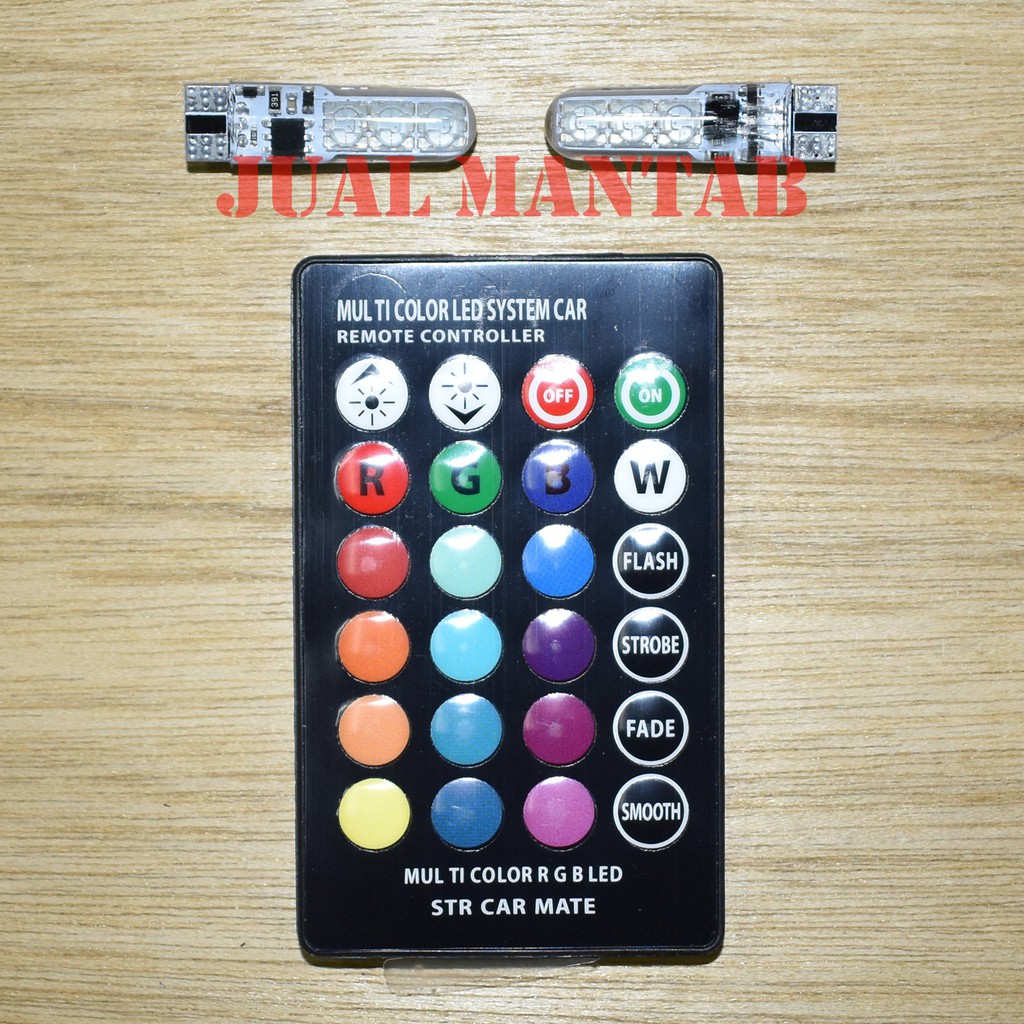 New Variasi Lampu Jelly Remote RGB Lebar T10 Silikon 5050-6SMD Motor &amp; Mobil