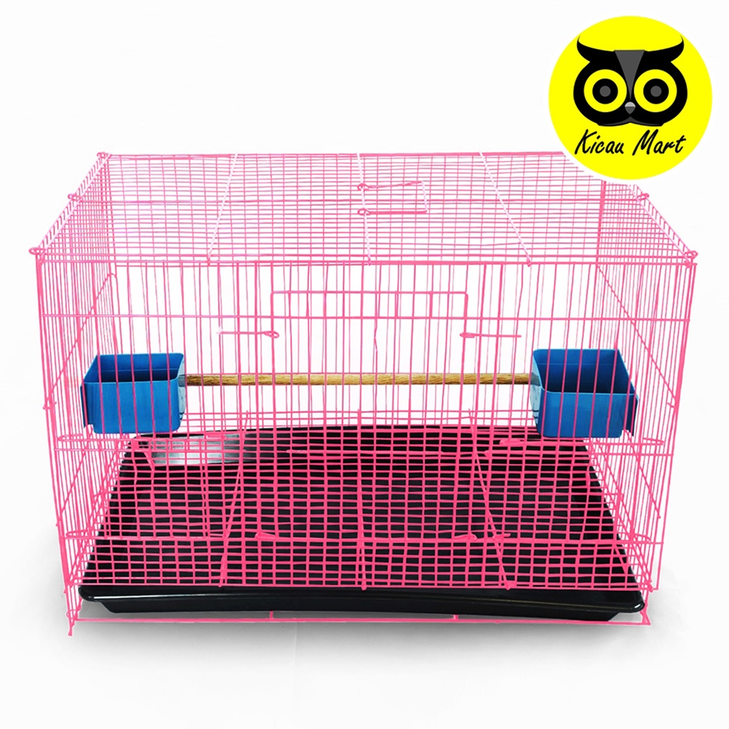 KANDANG KUCING KANDANG KELINCI KANDANG HAMSTER KANDANG SUGAR GLIDER SANGKAR RUMAH KANDANG HEWAN BESI LIPAT SIZE MEDIUM SEMPATI 45UMSM-PINK