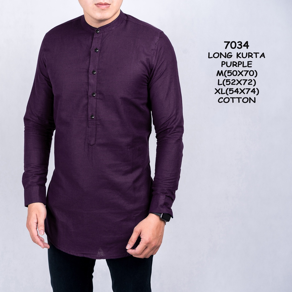 7034 & 7041 Atasan Kurta Pria Lengan Panjang Kombinasi Long Kurta Premium