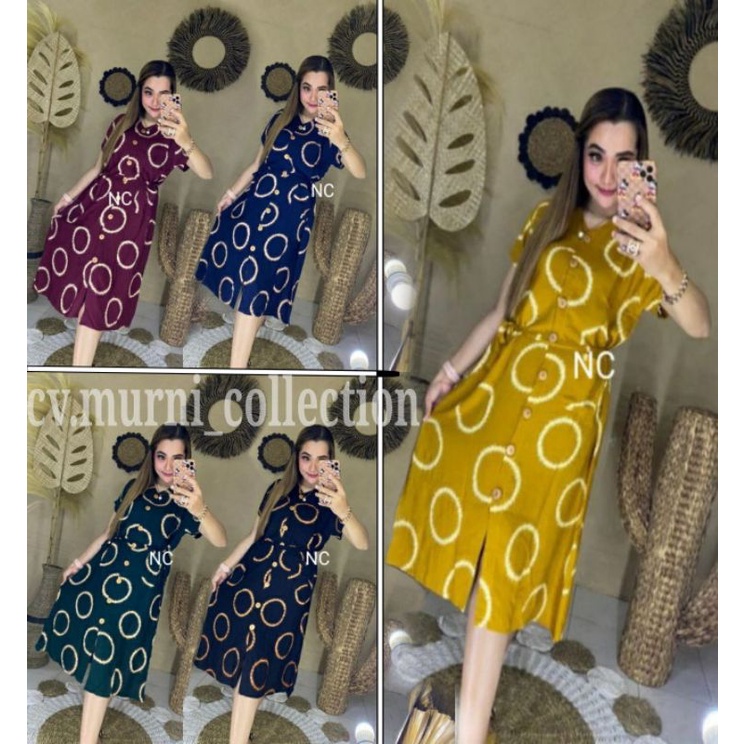 Daster Andin Kekinian Motif Cincin Full Kancing Busui Lengan Pendek Terbaru 2021