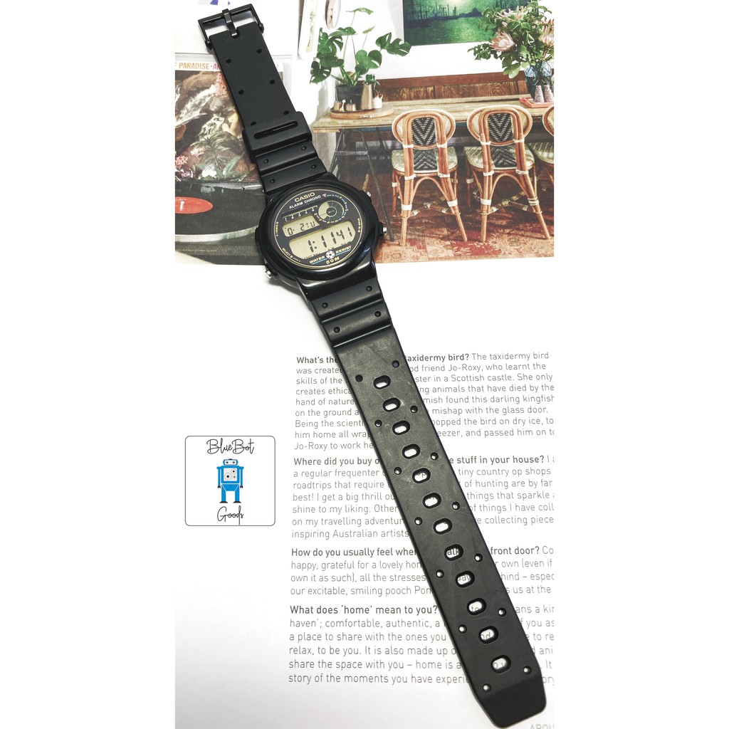 Jam tangan NOS vintage retro Casio TRW-10 football chronograph Era 1980an