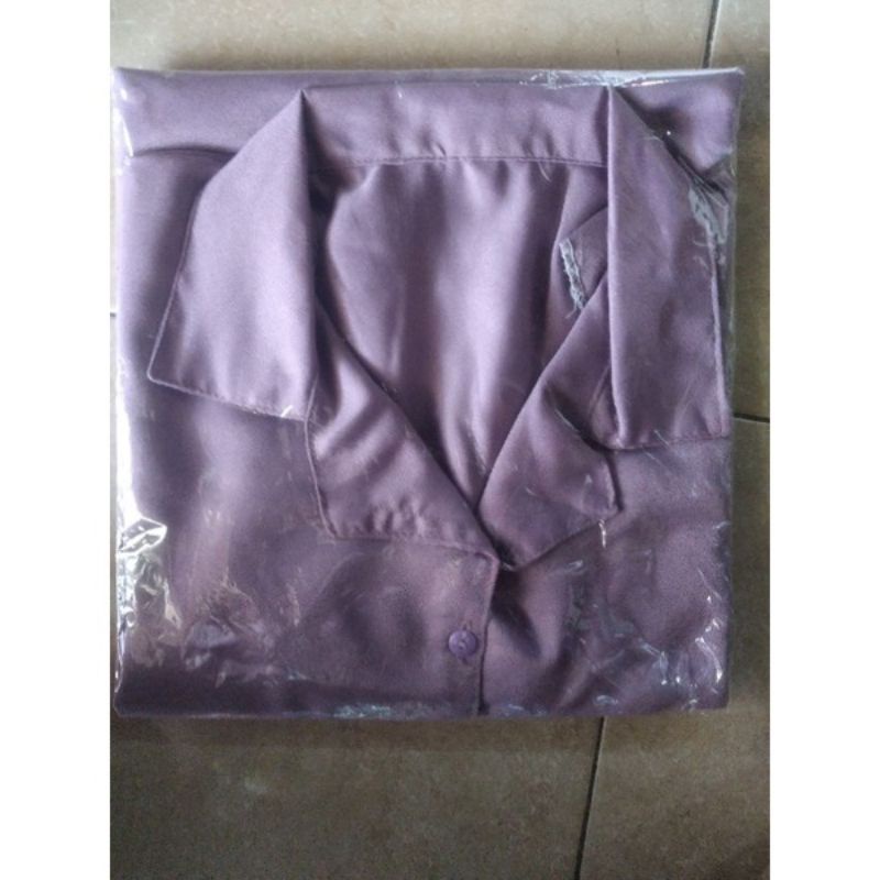 Kemeja Wanita Korea Style Jumbo Lengan Pendek Terkini 2021-8