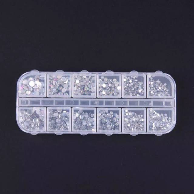 Rhinestone silver set uk 2mm,  3mm,  4mm,  5mm / Hiasan Nail art / decocase / tasbih digital &amp; henna