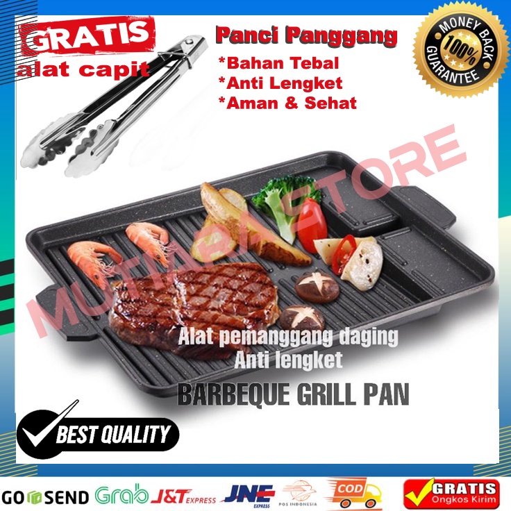 Yakiniku Grill Pan Barberque Grill Pan Alat Pemanggang BBQ / panci Panggang / PANGGANGAN PORTABLE HC PEMBAKARAN SATE / Alat Panggangan Pembakaran grill BBQ daging sea food portable / teplon teflon anti lengket / wajan pembakaran anti lengket