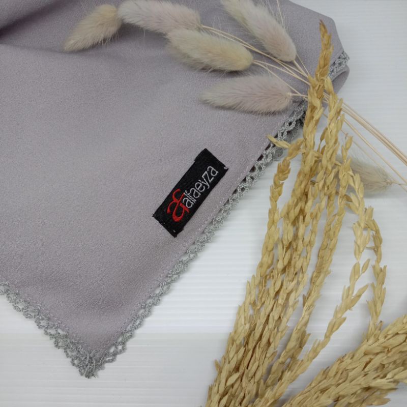 PASHMINA CROCHET EMBRIODERY / PICOT DIAMOND STRETCH-Silver