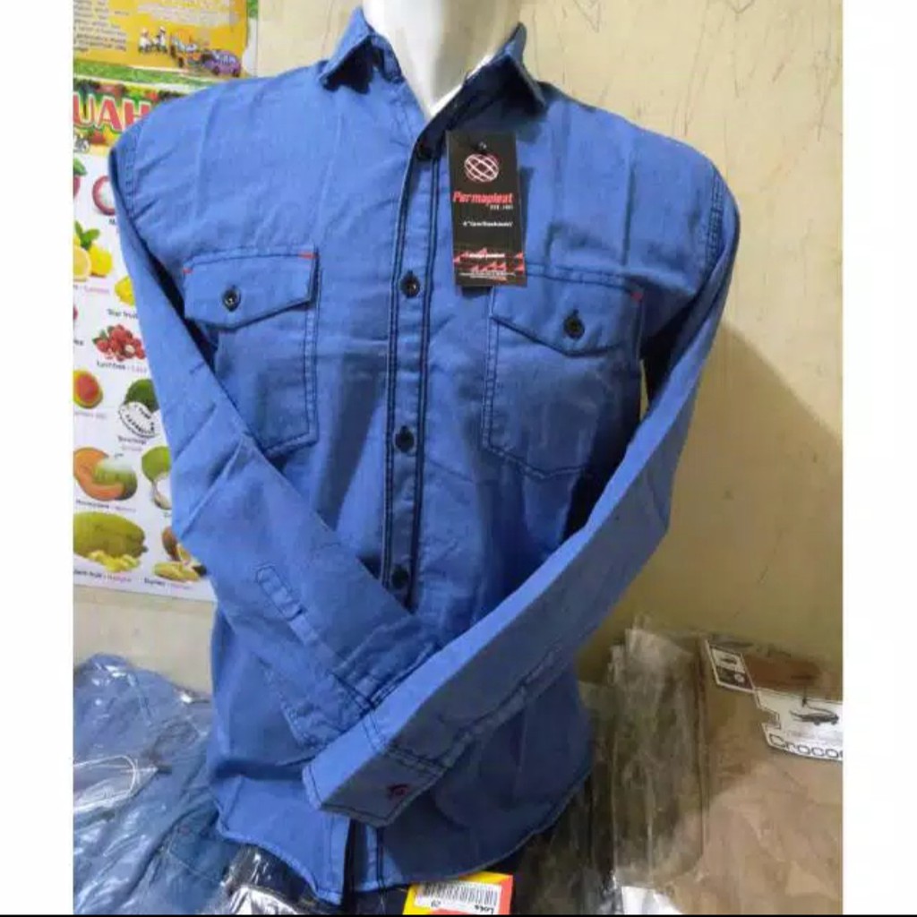 Kemeja Jeans Pria Lengan Panjang - Kemeja Levis Pria - Kemeja Denim Pria