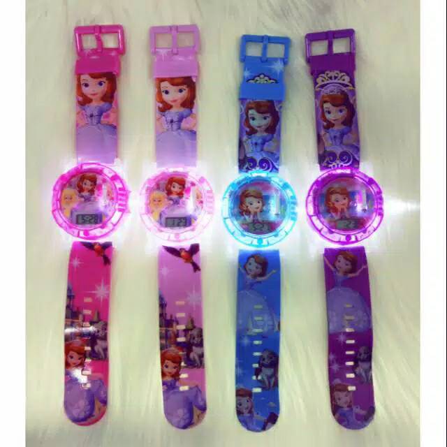( BAYAR DITEMPAT ) Jam Tangan Anak Laser Melodi Proyektor Karakter Sofia