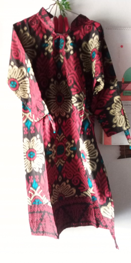 Samhadi Batik Sb026 Kenongo Kemeja Tosca Pende Pekalongan Padi M L Xl Sogan Tulis Halus Kemeja Batik